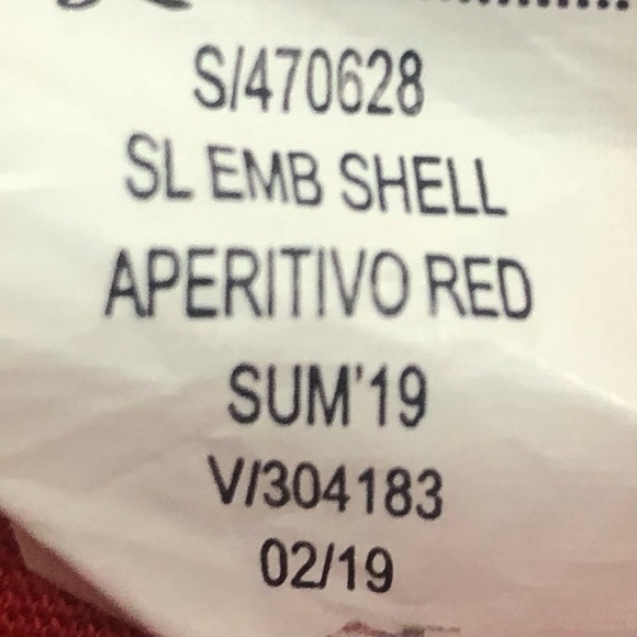 Banana Republic red embellished sleeveless scoop neck shell tank blouse S - Picture 6 of 8